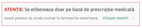 Produs cu reteta mesaj
